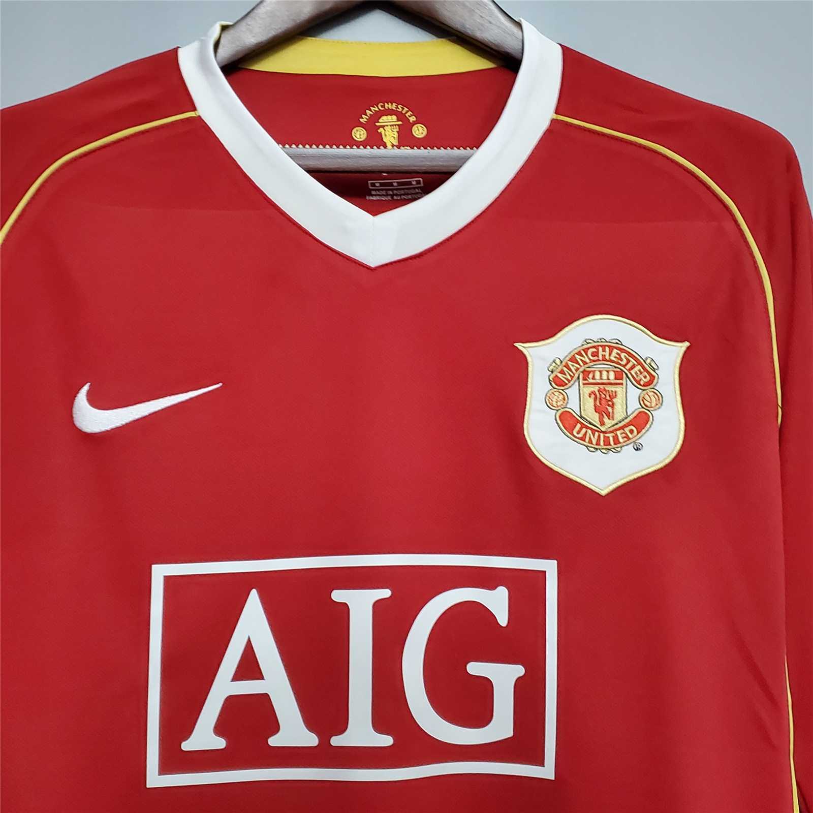 MANCHESTER UNITED - MAILLOT DOMICILE MANCHES LONGUES RETRO 06/07