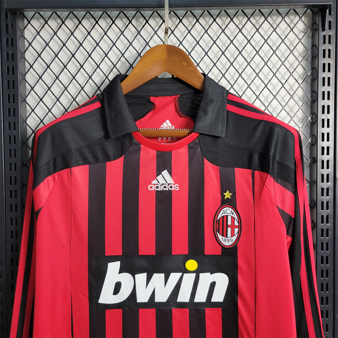 AC MILAN - MAILLOT DOMICILE MANCHES LONGUES RETRO 07/08