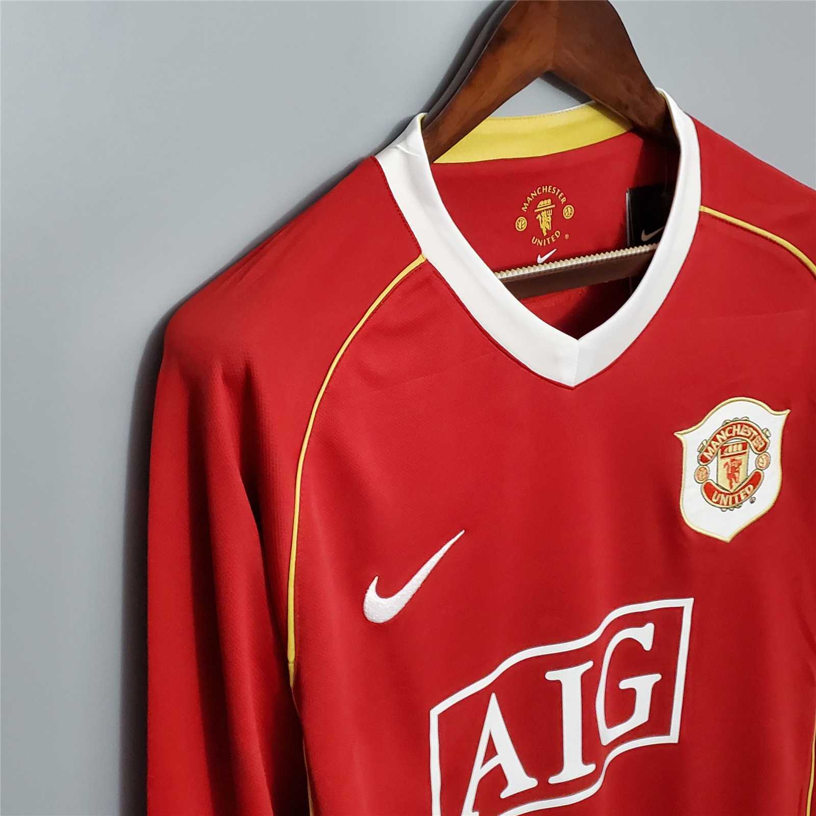 MANCHESTER UNITED - MAILLOT DOMICILE MANCHES LONGUES RETRO 06/07