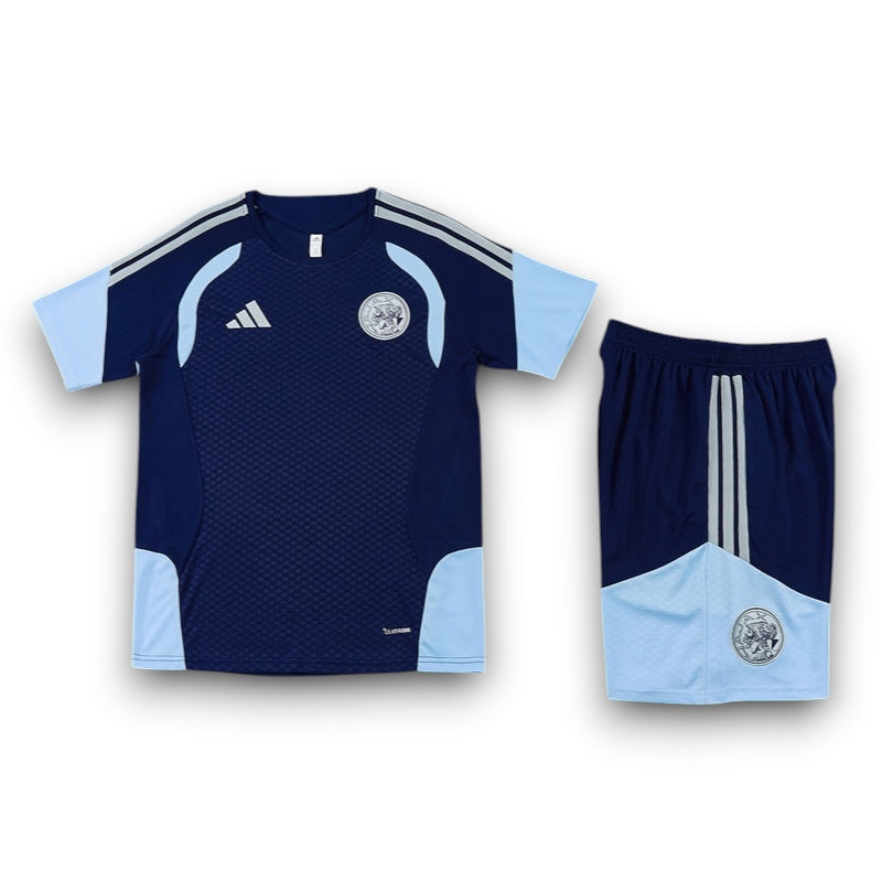 Leazofoot Ajax 26/27 training kit in navy and light blue with team crest and technical fabric details