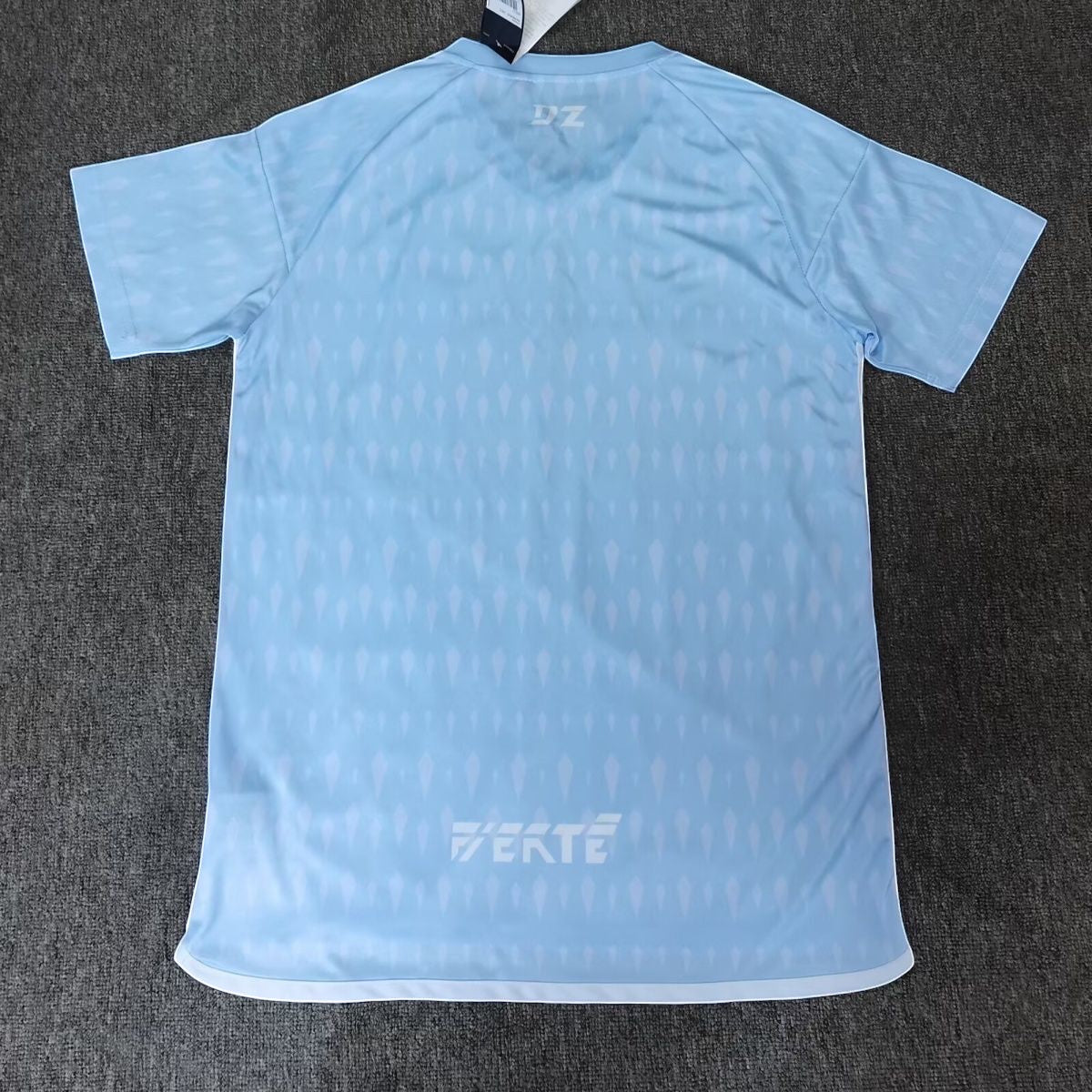 Leazofoot Algeria 2025 concept football jersey in light blue with white geometric pattern and DZ logo