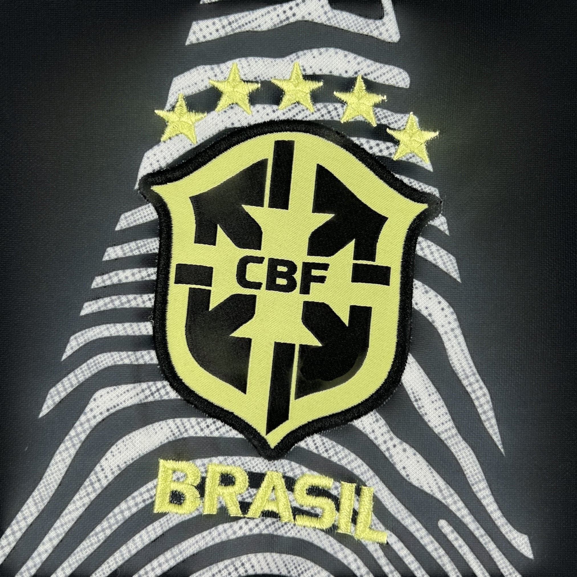 Leazofoot BRÉSIL goalkeeper long sleeve jersey 2026 with CBF crest and five yellow stars.