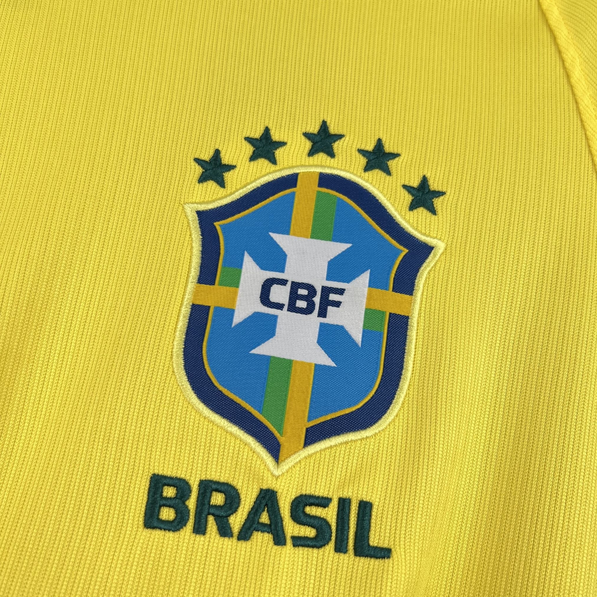 Leazofoot Brasil long sleeve home jersey 2026 with CBF crest and five stars.