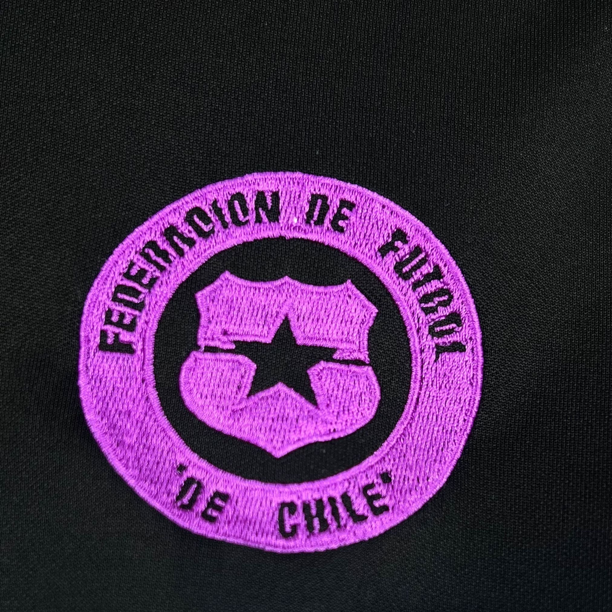 Leazofoot Chile 2026 concept football jersey featuring a purple embroidered Federation de Futbol de Chile crest.