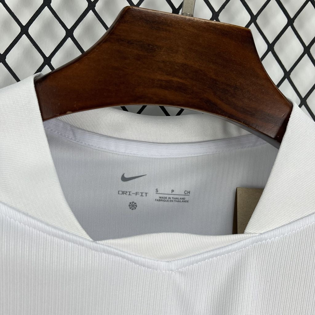 Leazofoot Finland 2026 home soccer jersey in white with Nike Dri-FIT technology and ribbed collar detail.