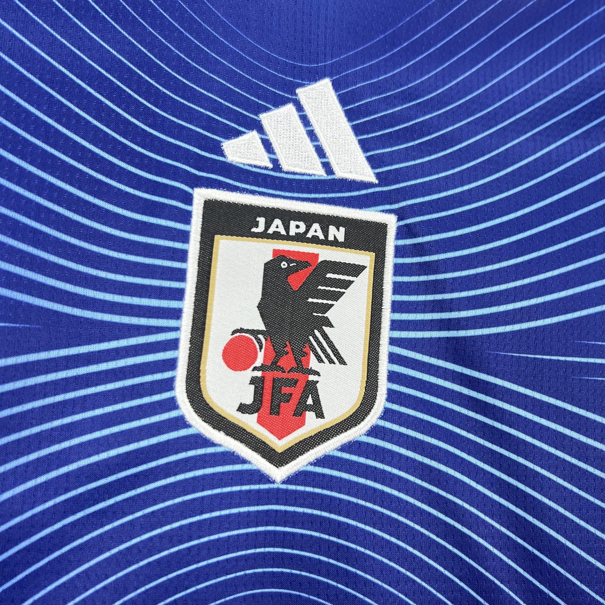Leazofoot Japan national football team jersey with blue wave pattern and embroidered crest.