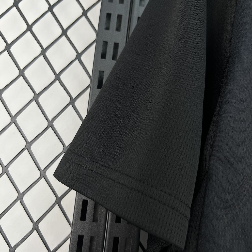 Leazofoot Maroc 2026 concept football jersey in black featuring breathable performance mesh fabric.