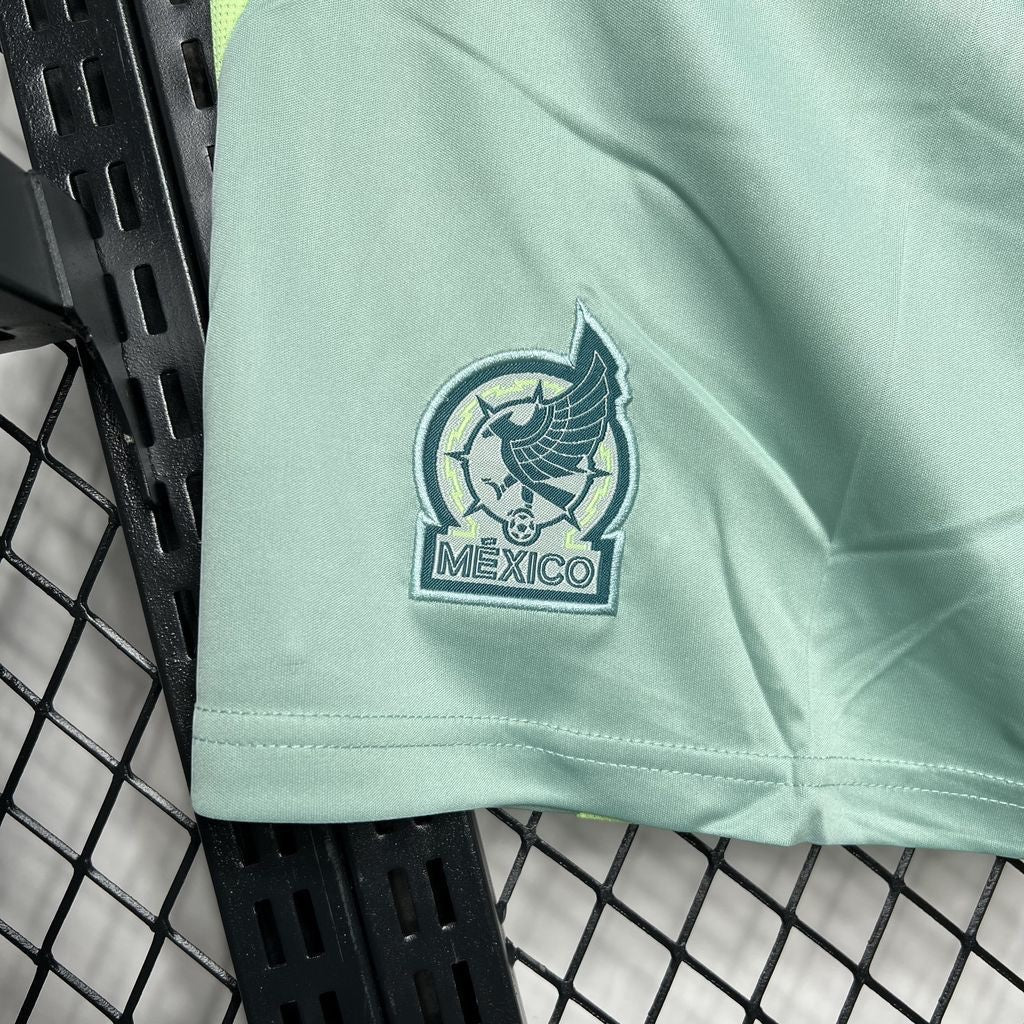 Leazofoot Mexico 2022 concept jersey in light mint green with embroidered team crest featuring an eagle and soccer ball