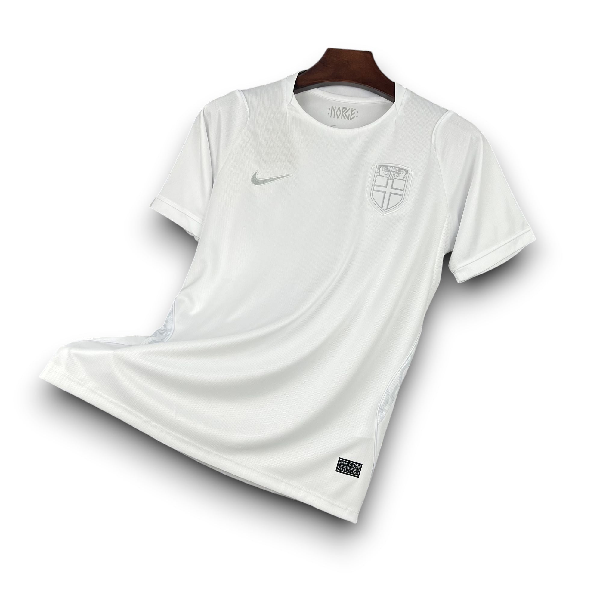 Leazofoot NORVÈGE 2026 third football jersey, white, short sleeves, Nike logo, Norway crest.