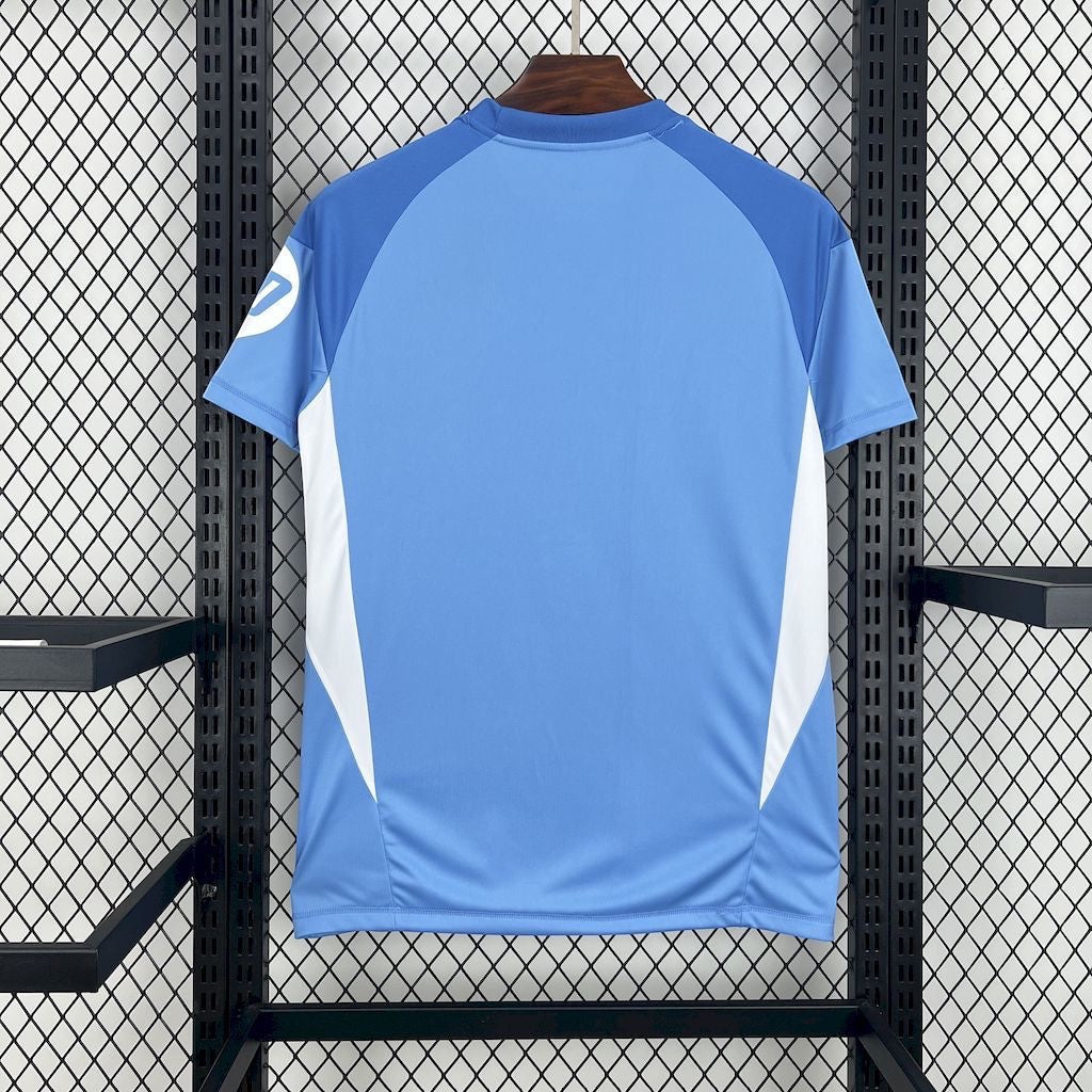Leazofoot Real Madrid 25/26 goalkeeper jersey in light blue with white side panels, back view