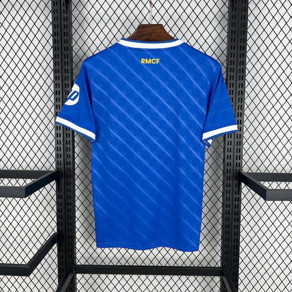 Leazofoot Real Madrid 2025-26 third football jersey in blue with white trim and yellow RMCF back neck detail