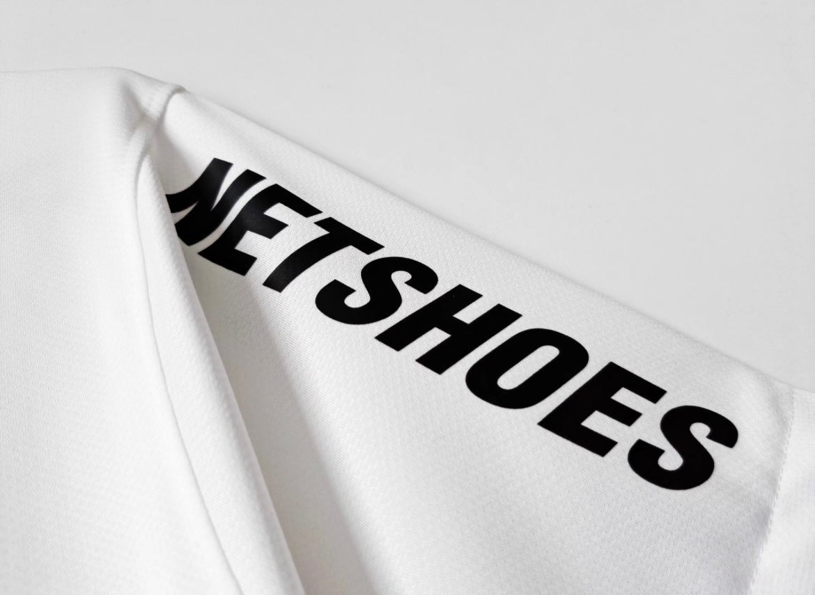 Leazofoot Santos 12/13 away jersey in white with black Netshoes sponsor logo on the sleeve