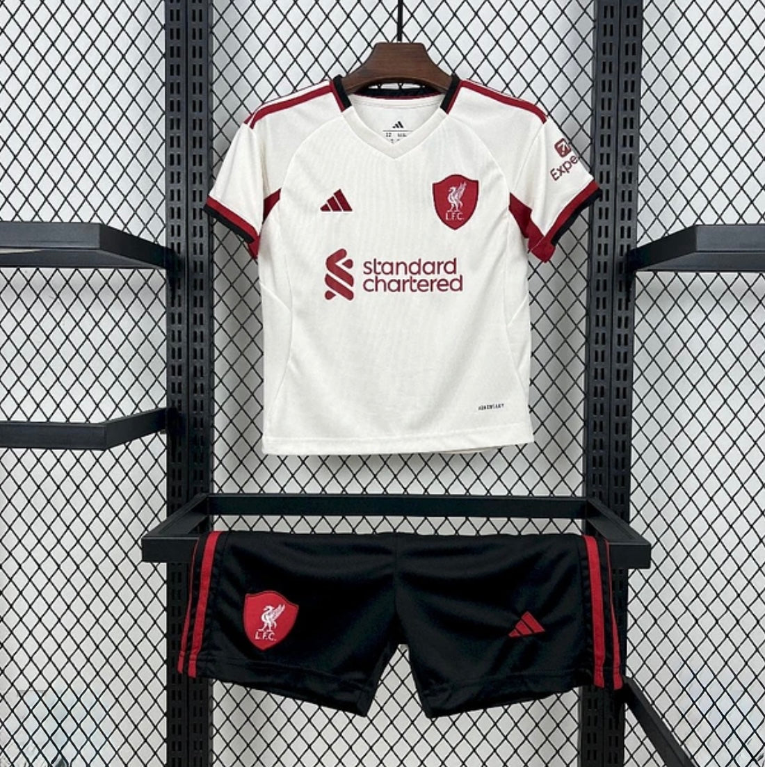 Kits Enfants Liverpool 2025/26 Extérieur