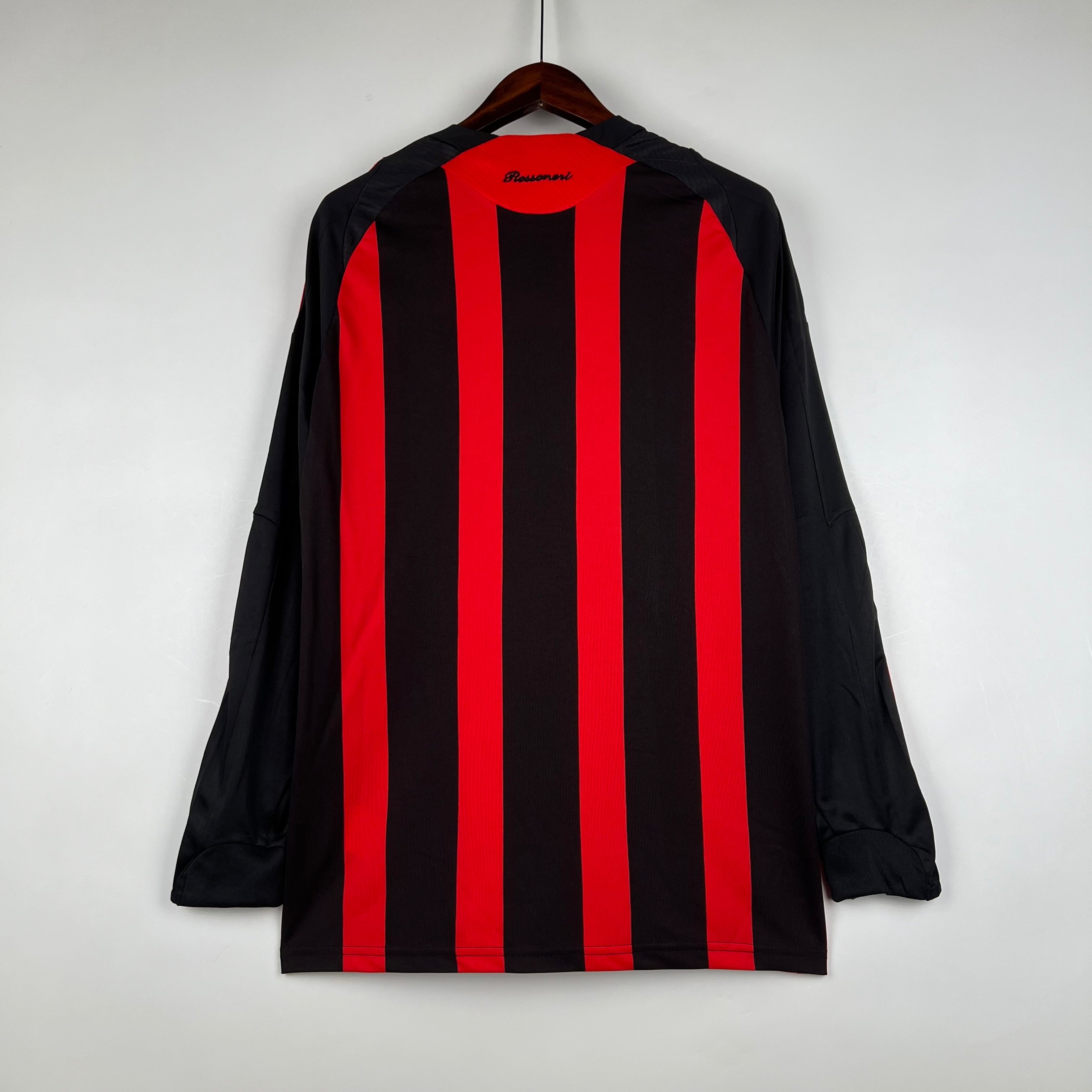 AC MILAN - MAILLOT DOMICILE MANCHES LONGUES RETRO 08/09