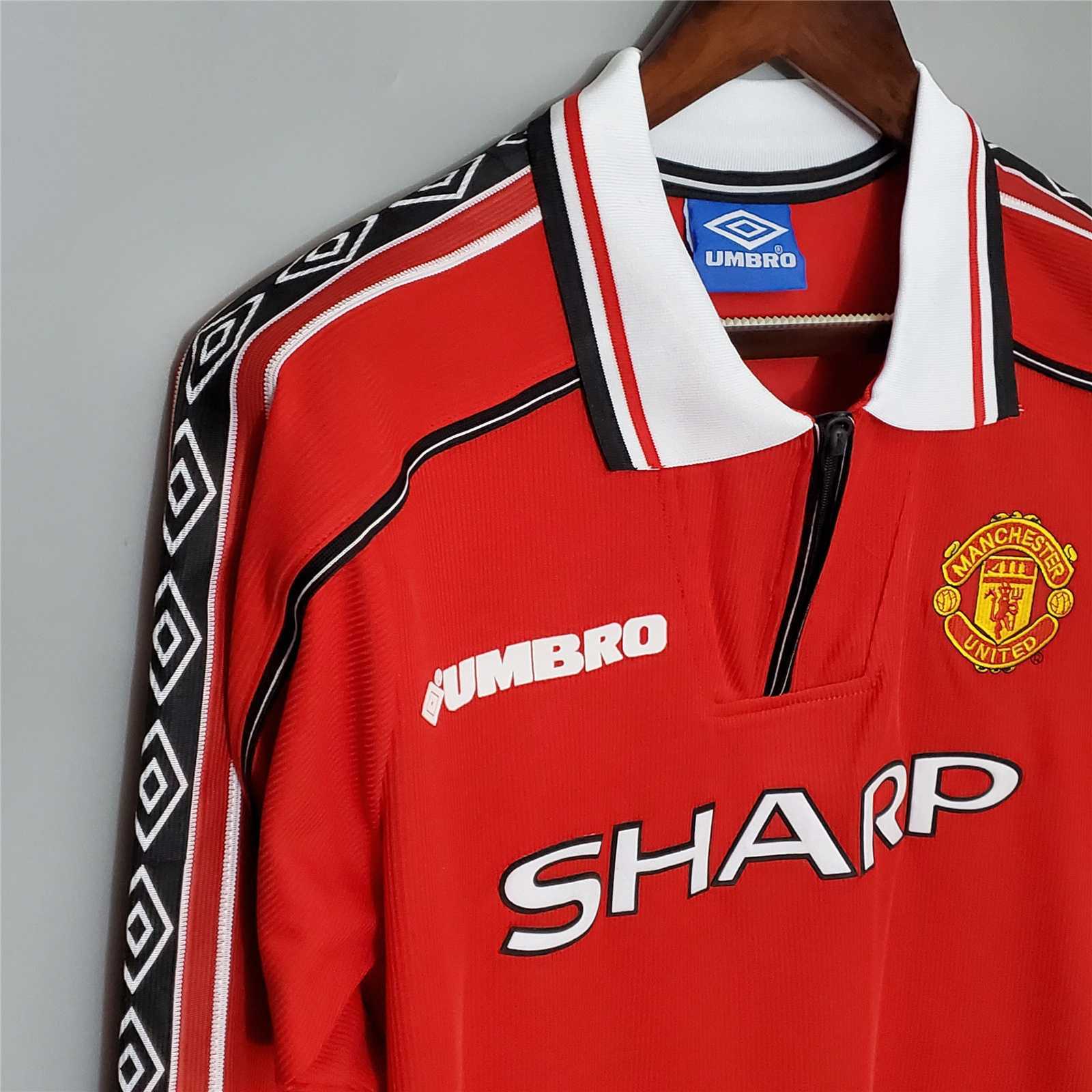 MANCHESTER UNITED - MAILLOT DOMICILE MANCHES LONGUES RETRO 98/99