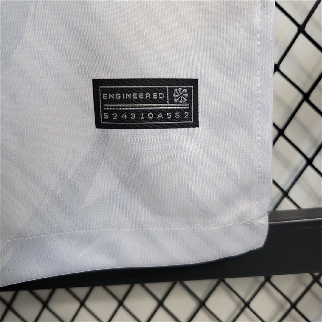 Leazofoot white Brazil 2024 concept football jersey featuring an engineered performance tag detail.