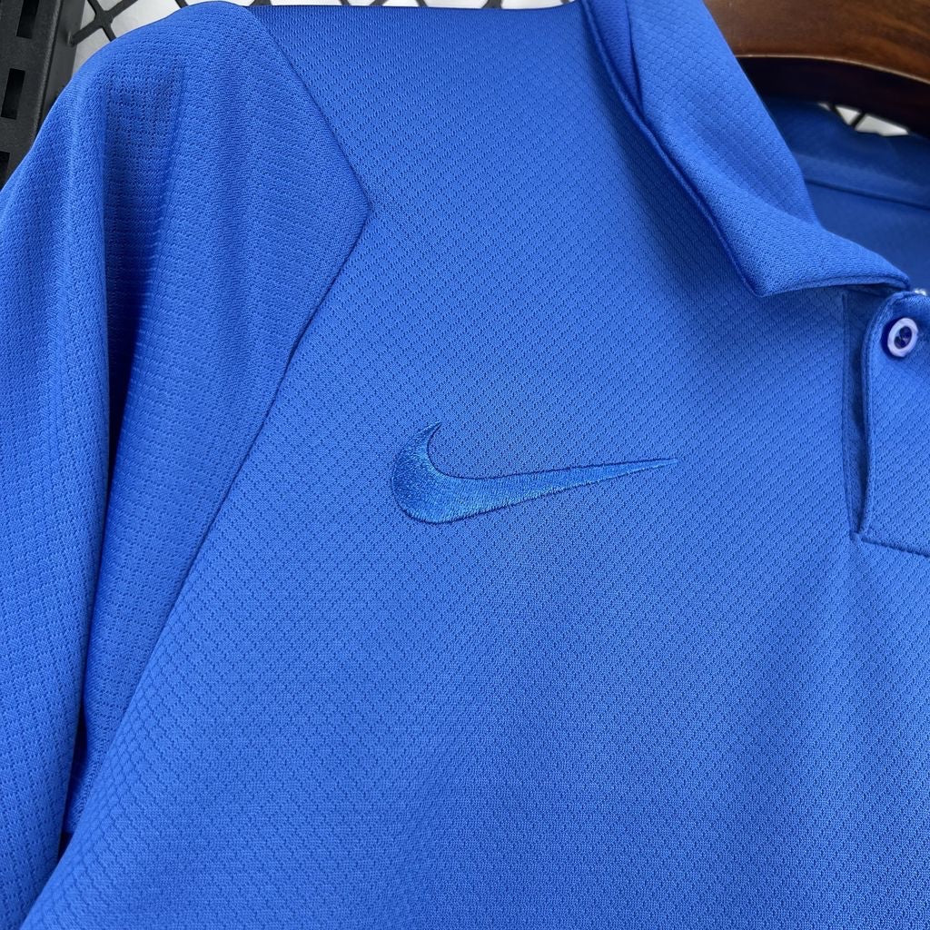 Leazofoot Brighton 125th anniversary 26/27 blue polo jersey with embroidered Nike swoosh logo