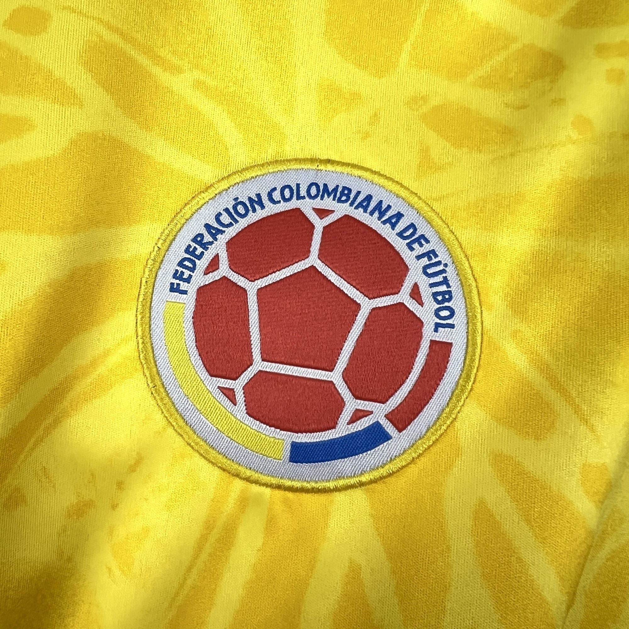 Leazofoot Colombia home long sleeve football jersey 2026 with embroidered crest.