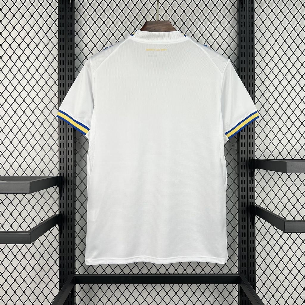 Back view of Leazofoot Olympique de Marseille 26/27 home jersey in white with blue and yellow sleeve trim.