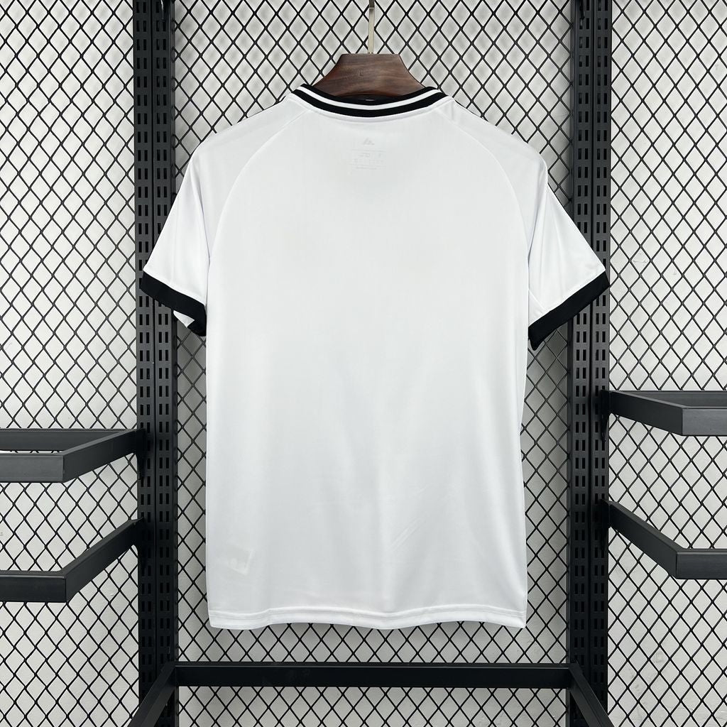 Leazofoot Real Madrid 26/27 concept football jersey in white with black trim on the collar and sleeves.
