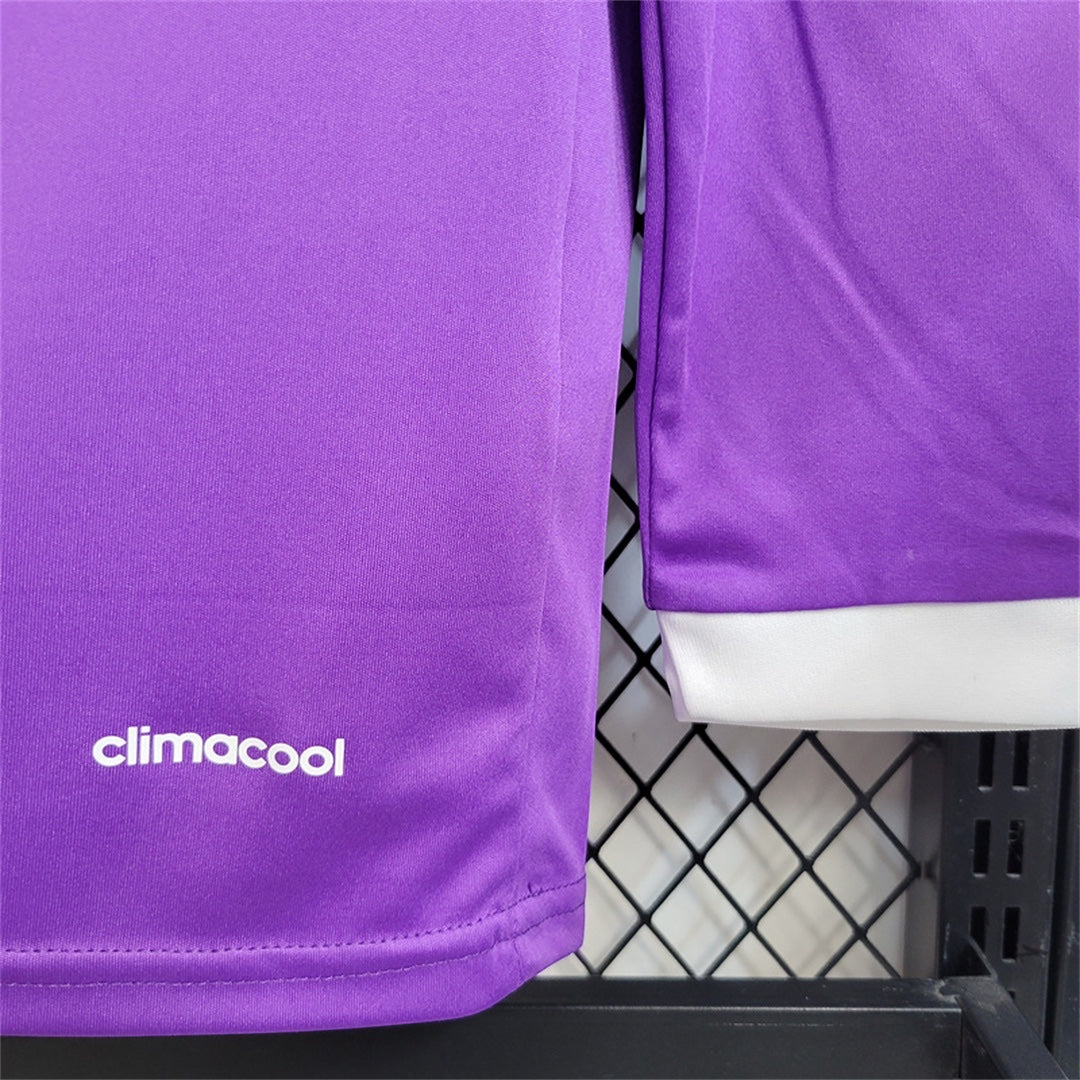 Leazofoot Real Madrid 16/17 long sleeve away jersey in purple with white Climacool detail on the hem