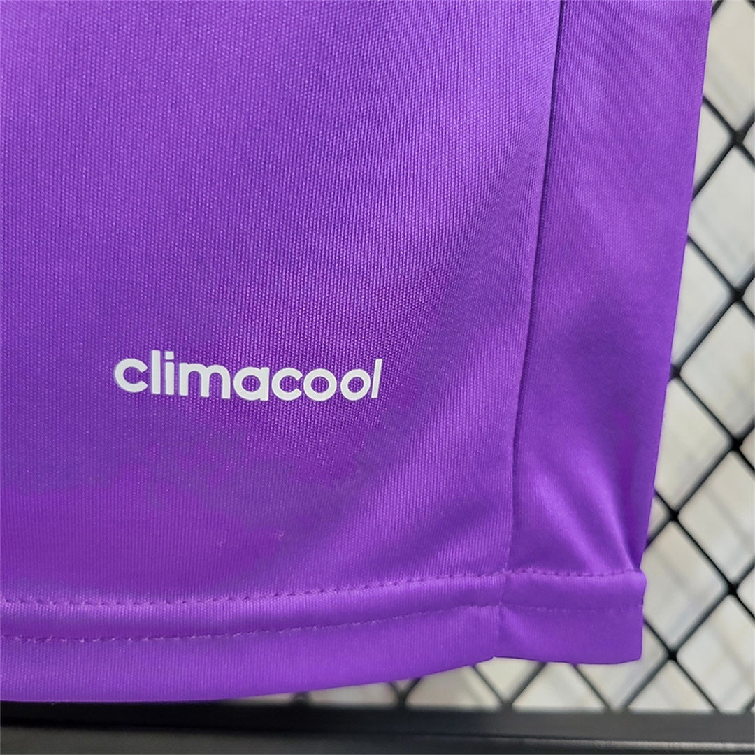 Leazofoot Real Madrid 16/17 away jersey in purple with white Climacool technology branding on the fabric