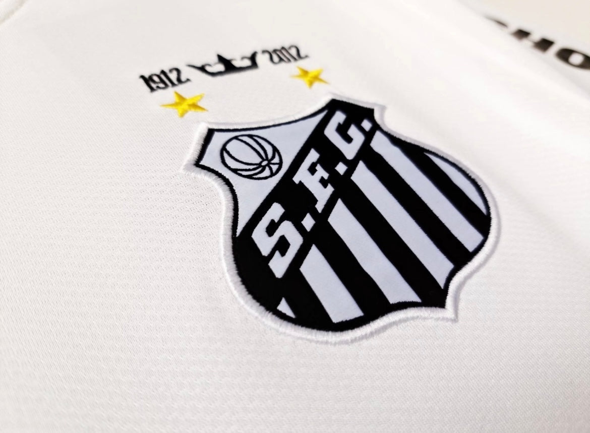 Leazofoot Santos 2012-2013 away jersey featuring the embroidered S.F.C. club crest and commemorative 1912-2012 text.