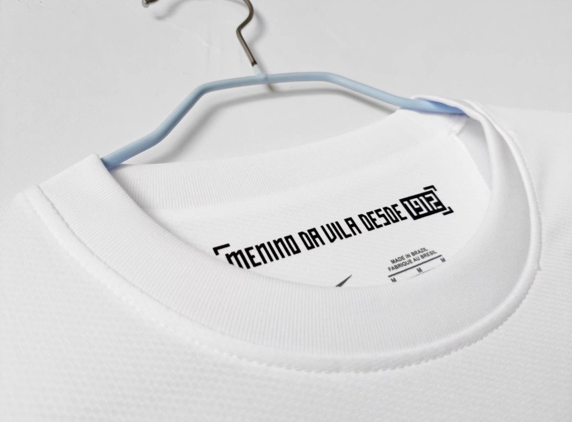 Leazofoot white Santos 12/13 away jersey featuring Menino da Vila desde 1912 inner neck print
