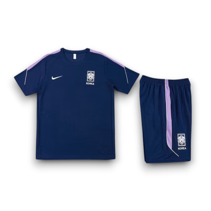 Leazofoot South Korea 2026 training set in navy blue with light purple accents and team crest